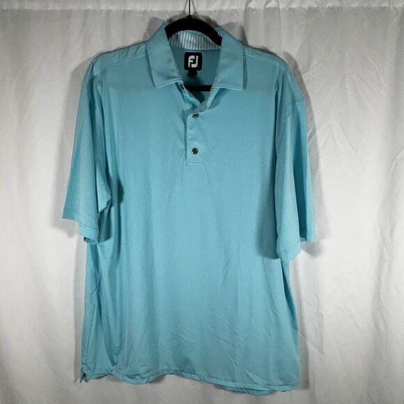FootJoy Golf Polo Men's Large Light Blue Short Sleeve Collared - Picture 1 of 10